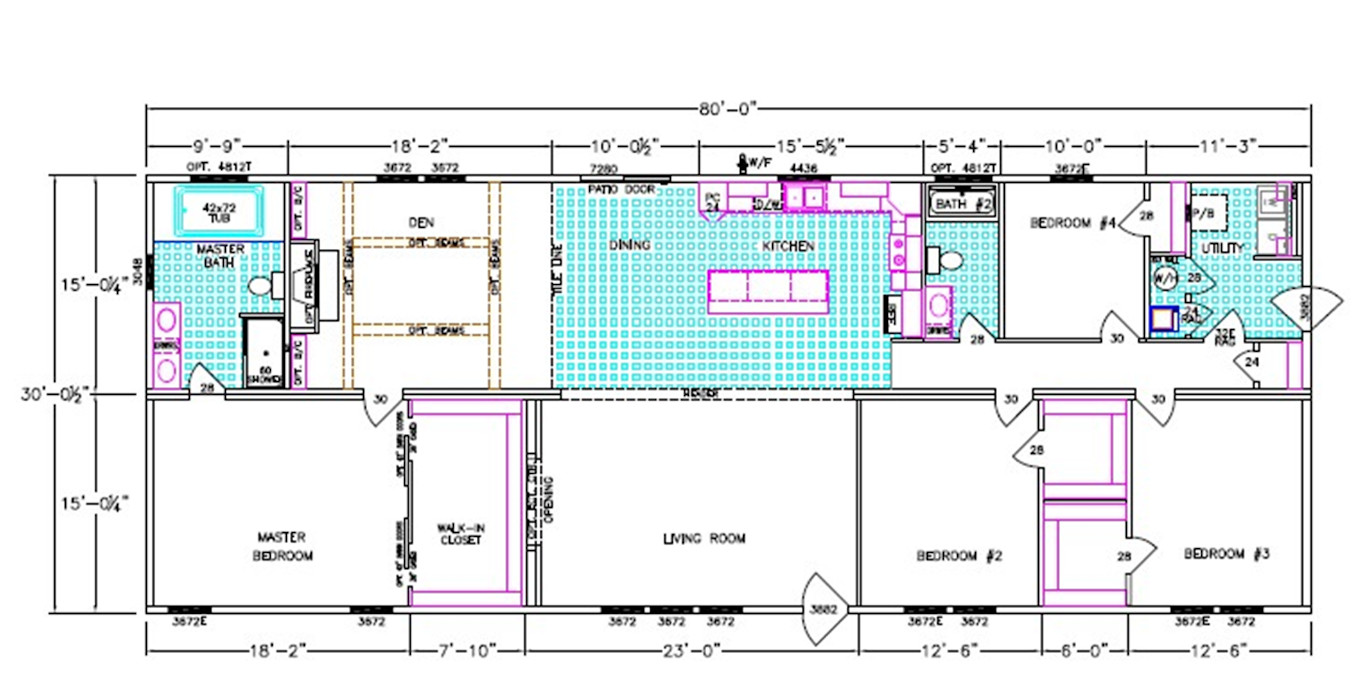 Cypress Bend Dimensioned Floorplan