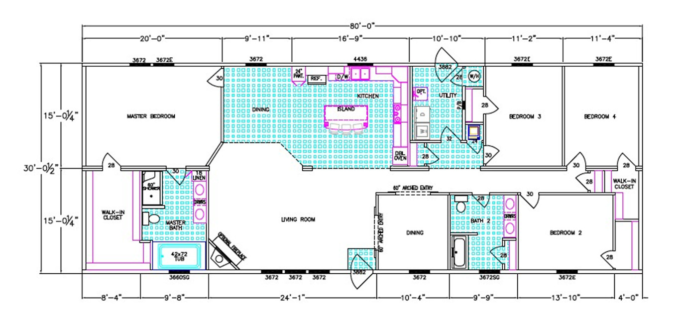 Lauderdale Dimensioned Floorplan