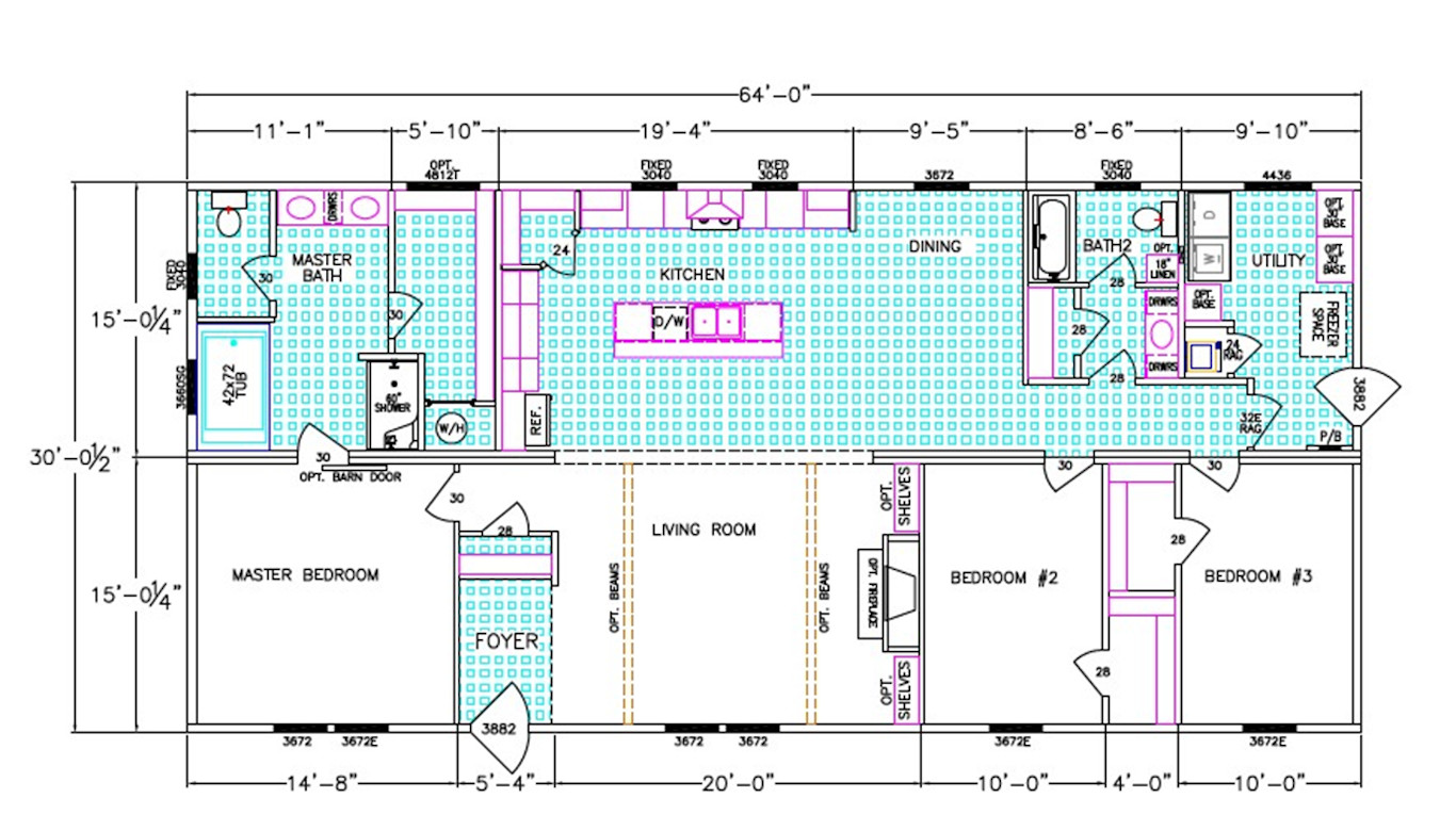 Lincoln Dimensioned Floorplan