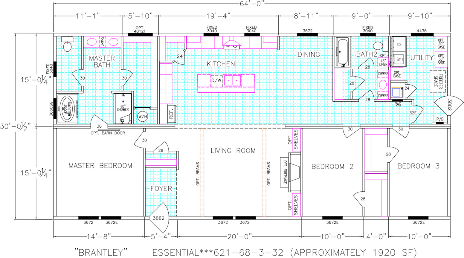 Brantley Dimensioned Floorplan