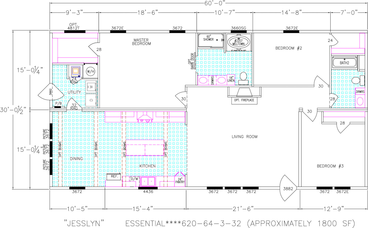 Jesslyn Dimensioned Floorplan