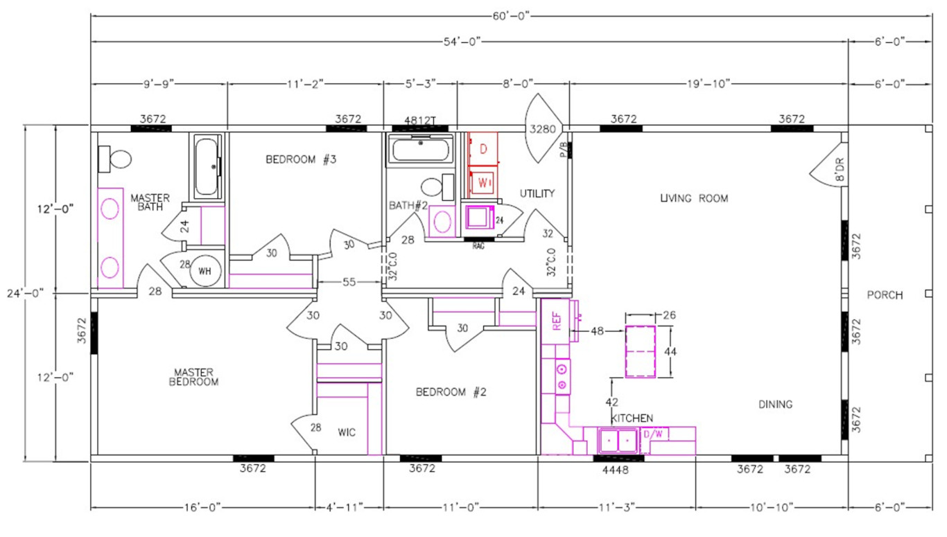 8031-64-3-26 Dimensioned Floorplan