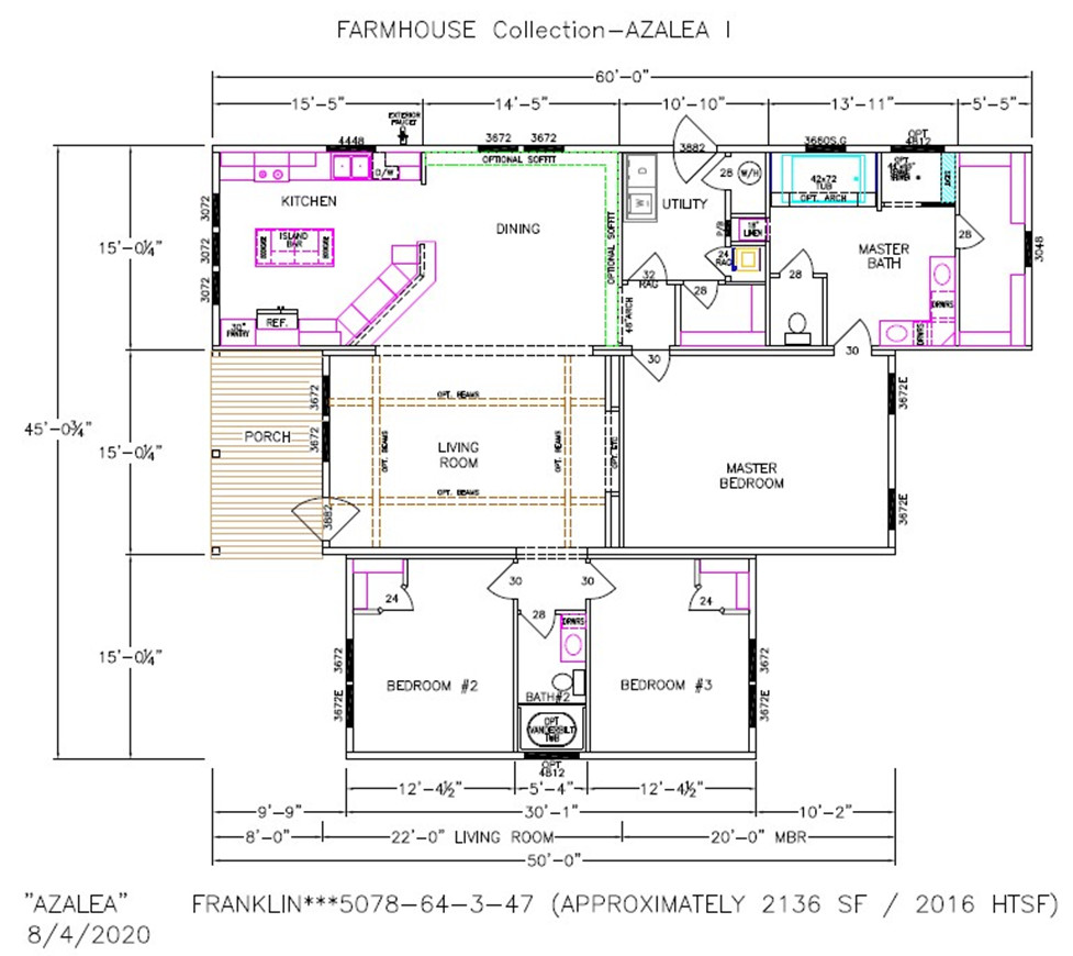 Azalea I Dimensioned Floorplan