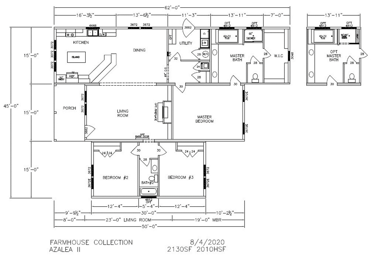 Azalea II Dimensioned Floorplan