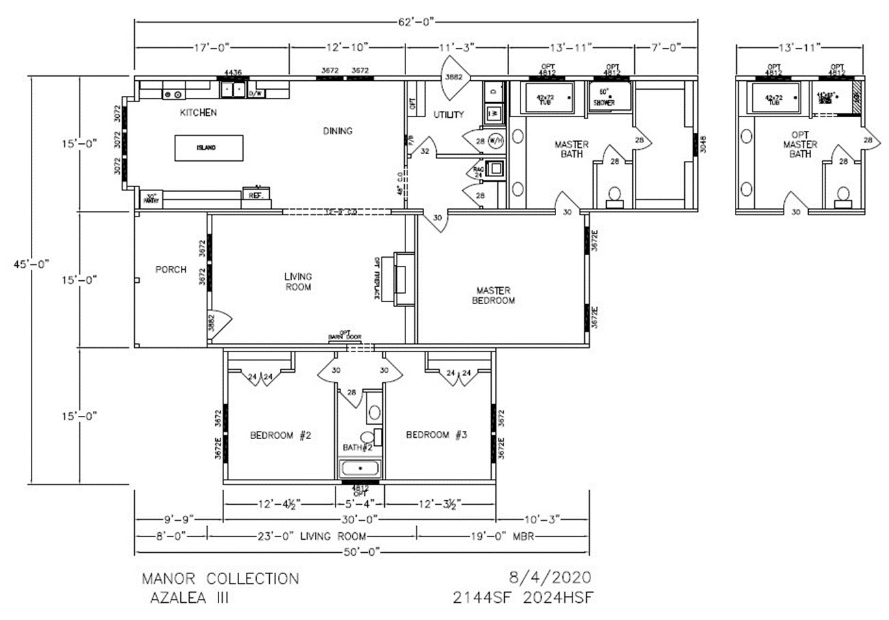 Azalea III Dimensioned Floorplan